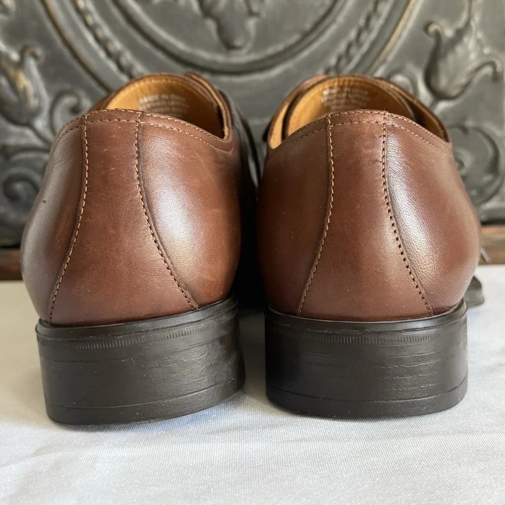 Broletto Brown Italian Lace Up Oxford Leather Shoes Professional Office Mens 9.5